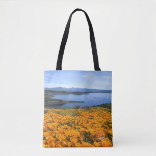 Water   California Lake With Golden Poppies Tote Bag