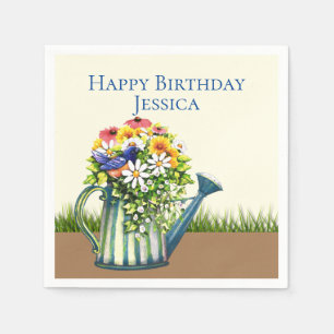 Water Can with Wildflowers Napkin