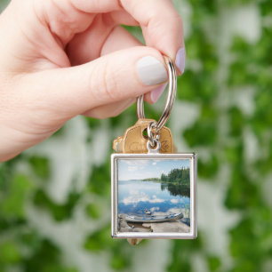 Water Canoe on Lake in Sweden Key Ring