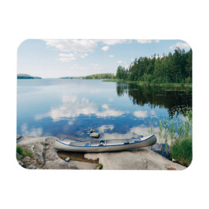 Water Canoe on Lake in Sweden Magnet