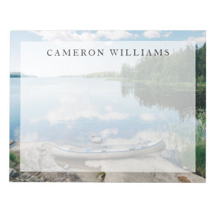 Water   Canoe on Lake in Sweden Notepad