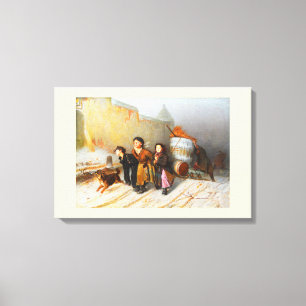 Water carriers in the winter canvas print