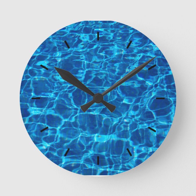 WATER.  CLEAR BLUE OCEAN WATER WATCH ROUND CLOCK (Front)