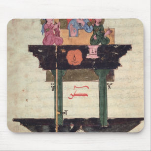 Water clock with automated figures mouse mat