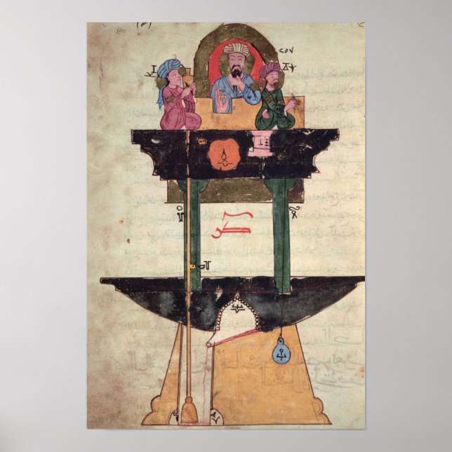 Water clock with automated figures poster (Front)