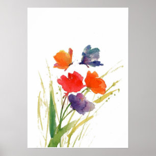 water color butterfly poster