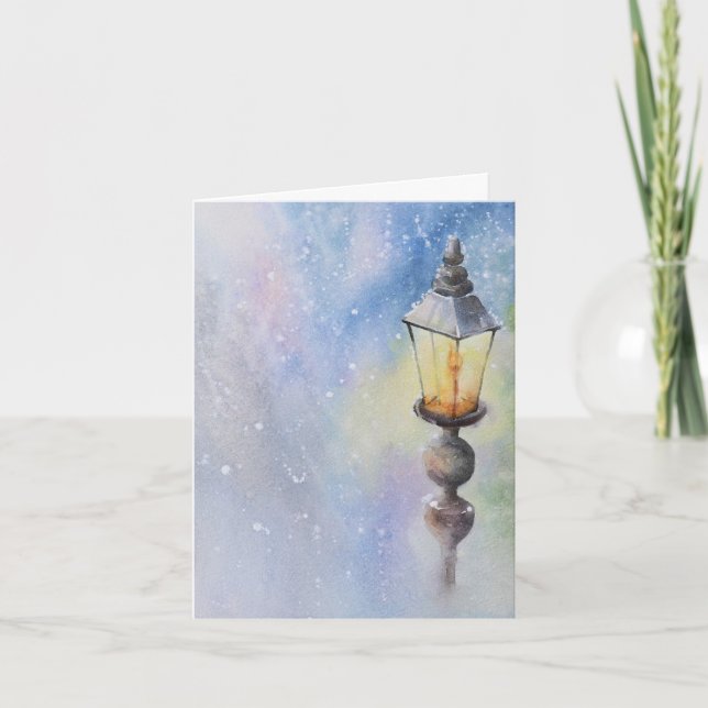 Water Color Light Christmas Card (Front)