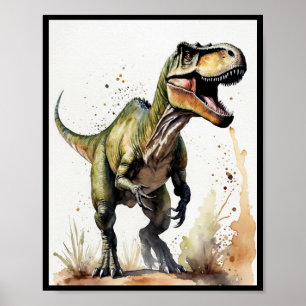 Water Color of Dinosaur Tyrannosaurus rex Poster