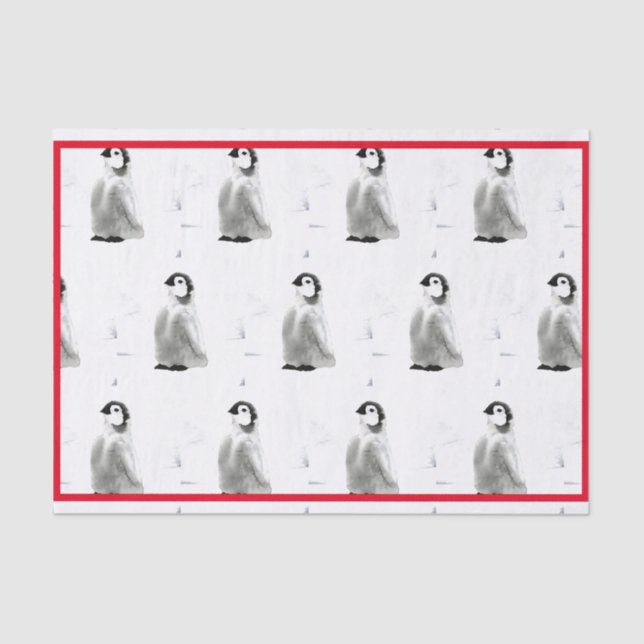 WATER COLOR PENGUIN TISSUE PAPER (Front)