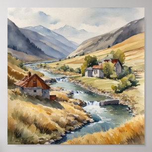 Water color valley print
