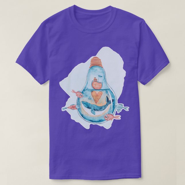 Water Color Whale 3 T-Shirt (Design Front)