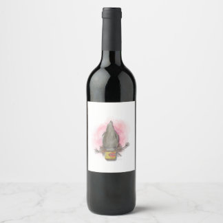water colour Australian magpie wine label