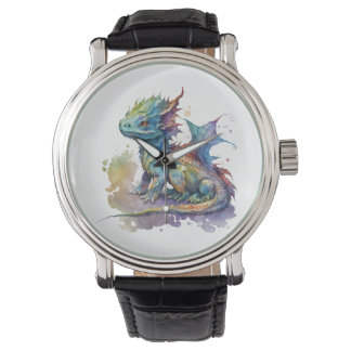 Water colour baby dragon fantasy watch
