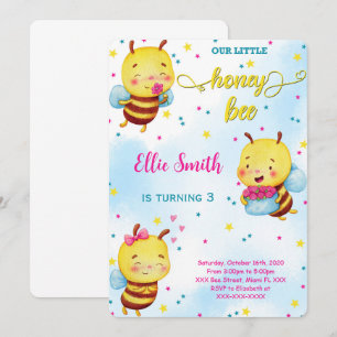Water Colour Bee Birthday Invitation