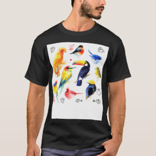 Water Colour Birds T-Shirt