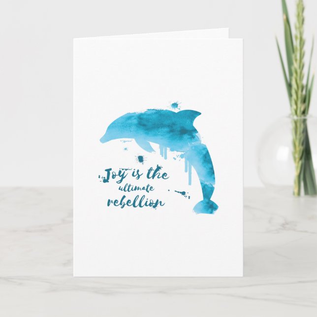 Water colour dolphin card (Front)