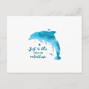 Water colour dolphin postcard