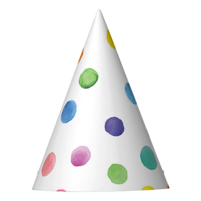 Water Colour Dots Party Hat (Front)