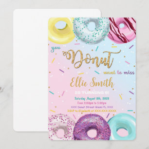 Water Colour Doughnut Invitation
