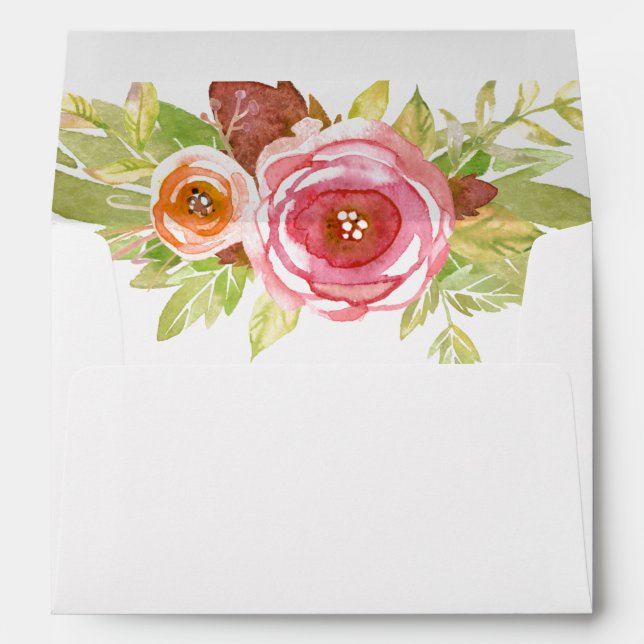 Water Colour Floral Bouquet Envelope (Back (Bottom))