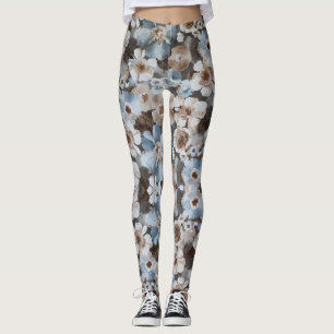 Water Colour Floral Painting Pattern Leggings