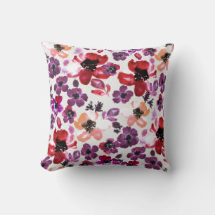 water colour flower cushion