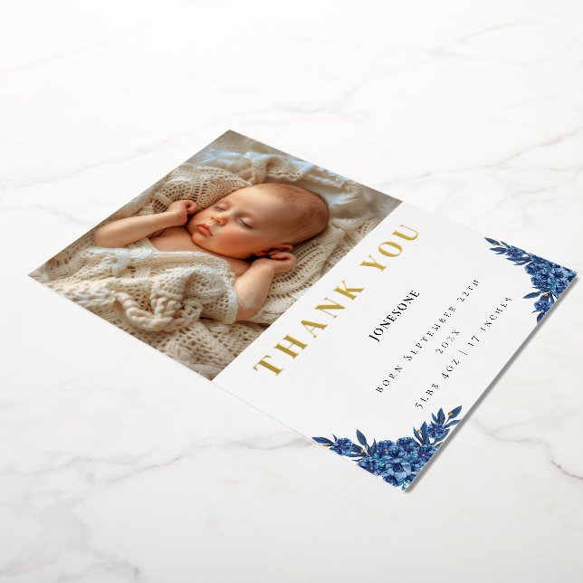 Water colour flower Thank you Foil Invitation (Rotated)