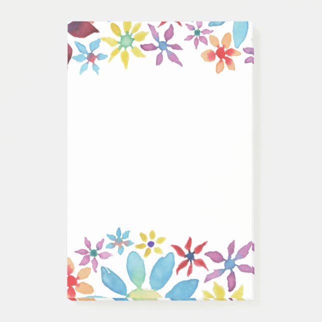 Water Colour Flowers Post-it Notes (Front)