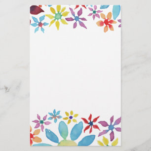 Water Colour Flowers Stationery