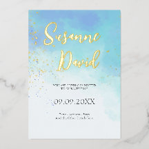 Water Colour & Foil Invitation