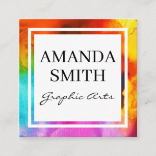 Water Colour   Graphic Artist Square Business Card