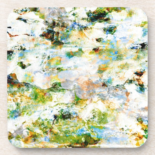 Water colour, grunge rustic graphic design art coaster (Front)