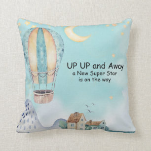 water colour hot air balloon Throw Pillow