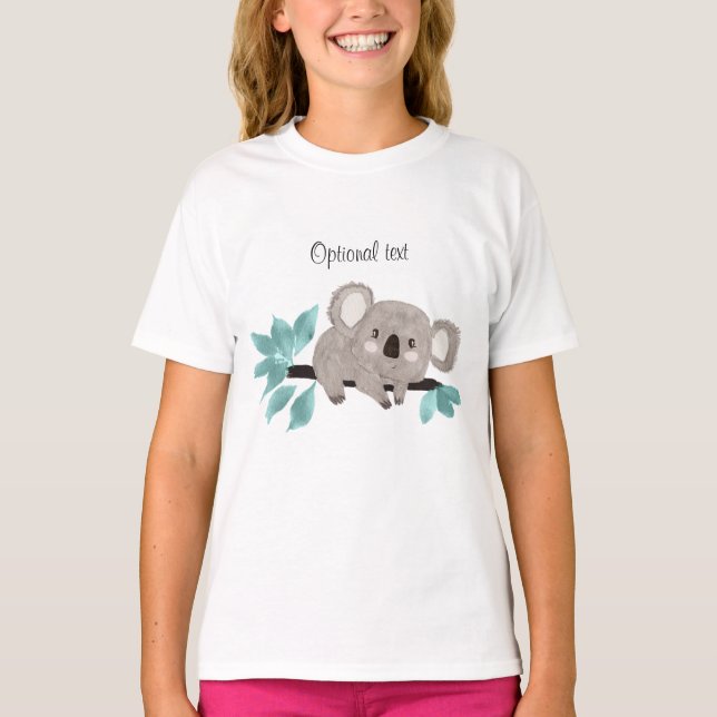 Water Colour Koala Bear on tree branch shirt (Front)