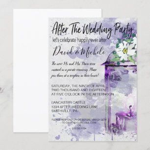 Water Colour Lantern After the Wedding Party Invitation