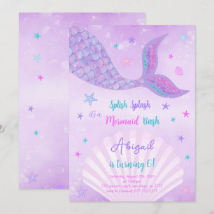 Water Colour Mermaid Invitation