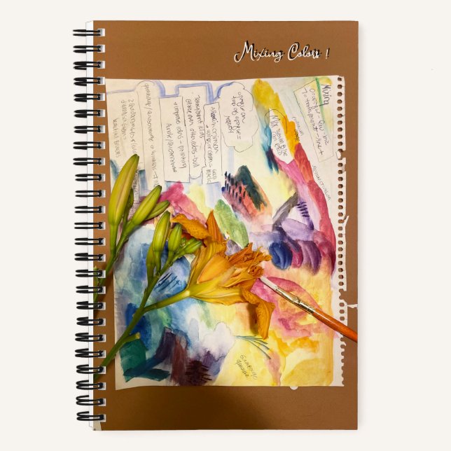 Water Colour Mixing Colours Sketchbook Notebook (Front)