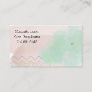 Water Colour Modern Personalizead Business Card