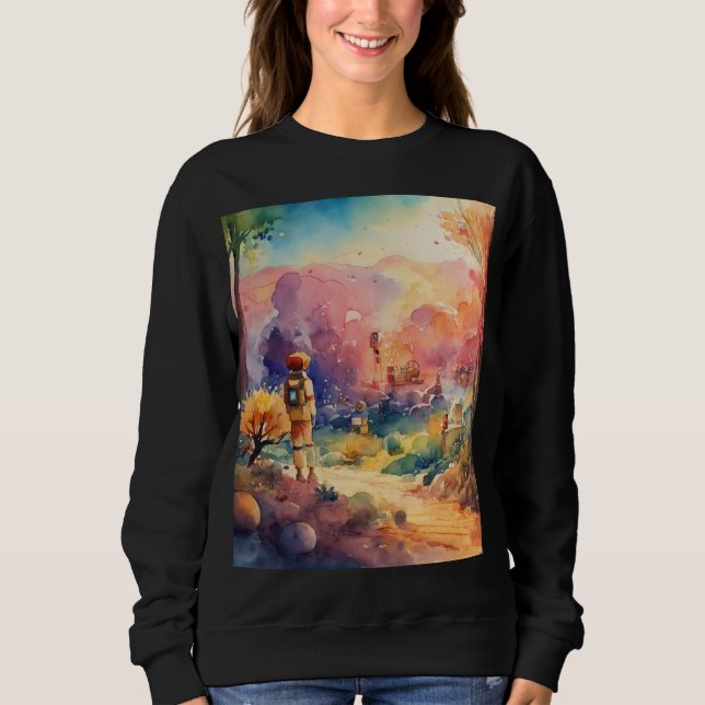 water colour nature art design sweatshirt (Front)