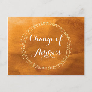 Water colour Orange Change of Address Postcards