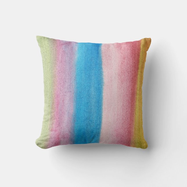 water colour painted abstract cushion (Front)