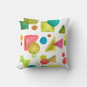 water colour painted abstract cushion