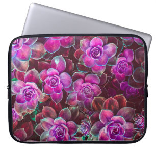 Water colour pattern with camellia flower. Floral Laptop Sleeve