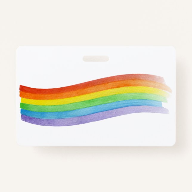 Water Colour Rainbow ID Badge (Front)