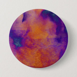 Water colour red yellow blue purple graphic art 7.5 cm round badge
