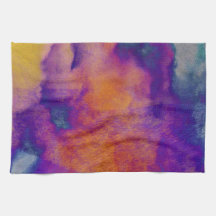 Water colour red yellow blue purple graphic art