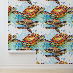 Water Colour Sea Turtle Wallpaper