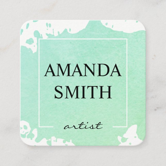 Water Colour Square Business Card (Front)