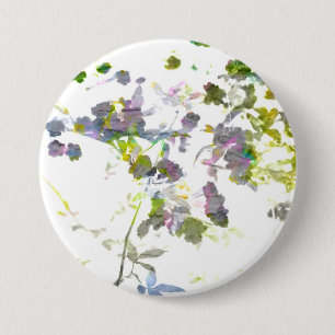 Water colour style romantic flower floral design 7.5 cm round badge