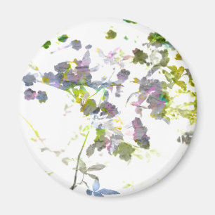 Water colour style romantic flower floral design magnet